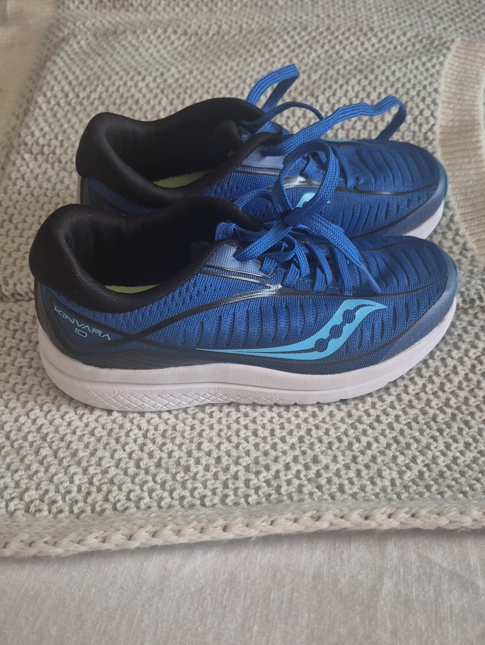 Saucony Blue and Aqua Boys Running Shoes Size US 11